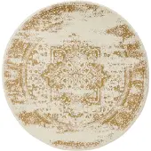 Interiyou Tapis Suzuka Crème/Jaune, 2 pièces, 120 cm de diamètre, rond