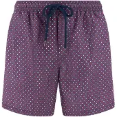 Boggi Milano Shorts de bain violet foncé / rouge / blanc cassé