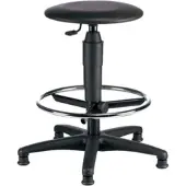 Topstar Tabouret pivotant avec patins, rembourrage en similicuir noir, hauteur d'assise 540-800mm TOPSTAR
