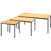 Slice Table 800 x 800 mm noir / hêtre (80 cm, 80 cm)