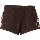 Adidas Knitted Crochet Shorts Femme - Shorts, Marron - Taille XL (46-48) - Poly Mesh