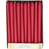 Papstar 17961 Wachskerze Zylinder Bordeaux (e) (50 pcs)