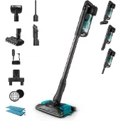 Philips Aspirateur sans fil SpeedPro Max 8000 Series Aqua Plus, Aspirateur balai 2 en 1, Sans sac, Bleu, 0,6 l, Sec et humide, Cyclonique / filtration