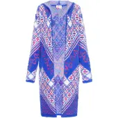 IZIA Cardigan bleu / rouge / blanc cassé