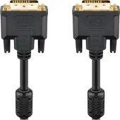 Pro Câble DVI-D Full HD Dual Link, Connecteur DVI-D Dual-Link, Doré, 5m Longueur