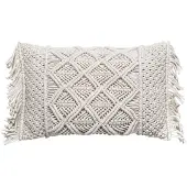 Atmosphera Coussin Makramee 30x50, Ivoire (50 x 30 cm)