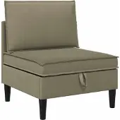 vidaXL Canapé deux places avec rangement , velours kaki