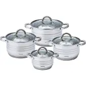 Klausberg Ensemble de Casseroles KB-7694 en Acier Inoxydable 8 Pièces