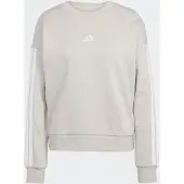 Adidas Essentials 3 Stripes Fleece Sweatshirt Beige S Femme