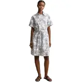 Gant 4503511 Linen Short Sleeve Short Dress Blanc 42 Femme