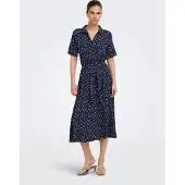 JDY Robe-chemise 'JDYStarr' bleu foncé / blanc