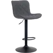 CLP Tabouret de bar ajustable pivotant tissu Noir