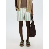 Selected Shorts de bain beige / vert