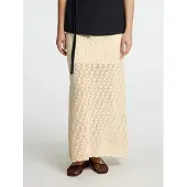Selected En Maille Jupe Longue Femme Beige M
