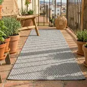 NATURL. Tapis de balcon - Costa Gris | 80x300 cm | Tapis de couloir | Tissage plat