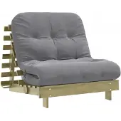 vidaXL Futon Canapé-lit avec matelas 80x206x11 Bois de pin imprégné