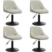 vidaXL Chaise de salle à manger 4 pcs. Pivotantes Crème Velours