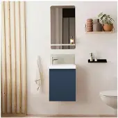 MOB-IN Meuble lave-mains LISA + robinet chromé + miroir rectangulaire
