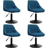 vidaXL Chaise de salle à manger 4 pcs. Pivotant Bleu Velours