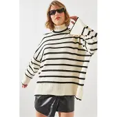 Bianco Lucci Pull-over oversize crème / noir