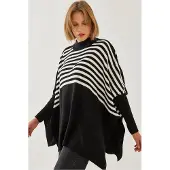 Bianco Lucci Pull-over oversize noir / blanc