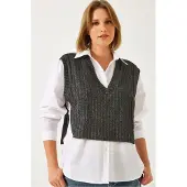 Bianco Lucci Chemisier gris foncé / blanc