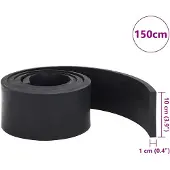 vidaXL Bande en caoutchouc pour chasse-neige noire 150x10x1 cm