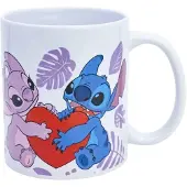 Stor STITCH & ANGEL - Love - Mug en céramique 325ml, Tasse, Multicolore, Bleu, Rouge, Blanc