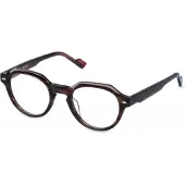 Sting Lunettes de vue - - VST571V - Acétate - Noir sfumato marrone/ocra striato - Ronde 49-22-145