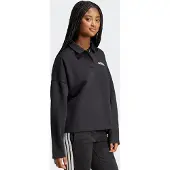 Adidas Sweat de sport 'ESSENTIALS LINEAR FLEECE POLO' noir
