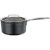 Küchenprofi Casserole à manche avec couvercle en verre 18, Poêle + casserole, Noir