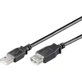 Ewent EC1013, 3 m, USB A, USB A, mâle/femelle, noir