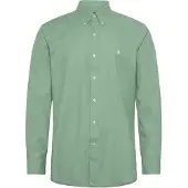 Ralph Lauren pour homme. 710929349504 Chemise en popeline stretch Custom Fit verte (L), Casuel, Coton, Manche longue