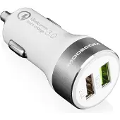 Modecom Įkroviklis MC-QCU2-07 2x USB-A 3 A (ZT-MC-QCU2-07), Adaptateur pour véhicule, Blanc