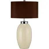 Elstead Lighting Lampe de table en porcelaine Victor, couleur crème et marron, 1xE27x60W, porcelaine, dimensions : 58x34x19 cm, IP20, Elstead