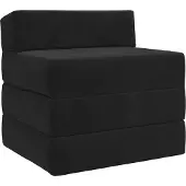 vidaXL Canapé-lit pliable Noir 200 x 70 x 15 cm Velours