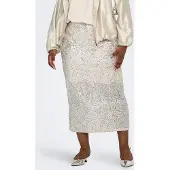 ONLY Jupe 'CARMaddison' beige clair / argent