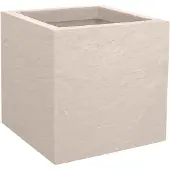 Eda Pot Carré VOLCANIA UP Beige Calcaire Avec zone de rétention d'eau Dim. 29,5 x 29,5 x 29,5 cm - Volume 21 L