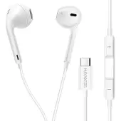 Avizar Mayaxess, écouteurs filaires USB-C avec microphone pour Galaxy S25 Plus, blanc