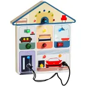 TOPBRIGHT BUSY BOARD HAUS,ab 36 Monaten, Holzspielzeug, Motorikspielzeug
