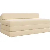 vidaXL Canapé-lit pliable Crème 120 x 60 x 49 cm Tissu