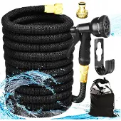 VERK 24394 Tuyau flexible de jardin 5 - 15 m noir