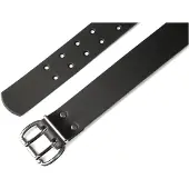 FHB Hommes, Ceinture, Ceinture en cuir à double ardillon, Noir, (95)