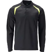 Mascot Polo-Shirt, manches longues bleu noir/jaune hi-vis, taille 21583-327-01017