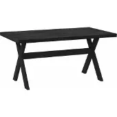 vidaXL Table à manger NOAIN 160 cm en pin massif noir, rectangulaire