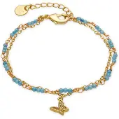 Luxenter Bracelet Luxenter Avec Cristal Bleu Finition Or 18k - Zinli