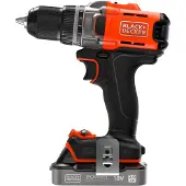 Black & Decker BLACK+DECKER Perceuse Visseuse Éco-Responsable 18V 2 Batteries 2Ah – En Mallette - BCD382D2XK-QW
