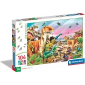 Clementoni Puzzle CLE 104 SuperKolor Terre des Dinosaures 25768