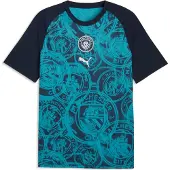 Puma Manchester City Fc 25/26 Pre Match Short Sleeve T-shirt Bleu L Homme