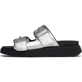 Original Brands pour femme. A2T-011 Sandales à boucle Gen-FF en cuir argenté (39), 1 à 3 cm, Aucun, Casuel